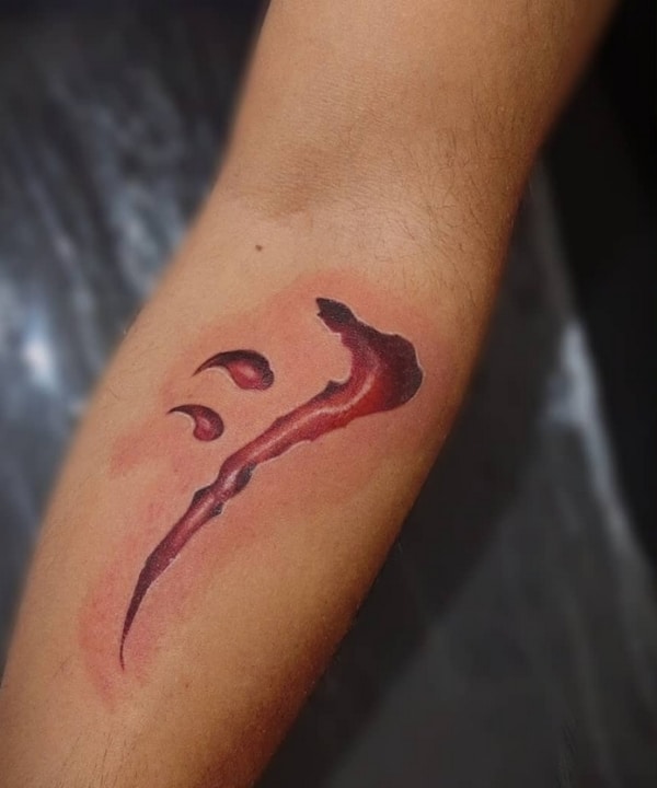 19 tatuagem vermelha marca de Caim Supernatural @ladids art etattoo