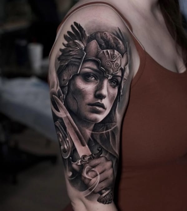 2 tatuagem guerreira viking no braço Pinterest