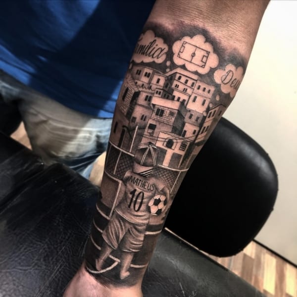 20 tattoo de favela no braço @guugaa9