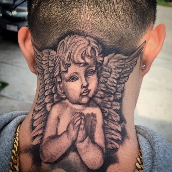 20 tatuagem grande pescoço anjo bebê @mistertattu2
