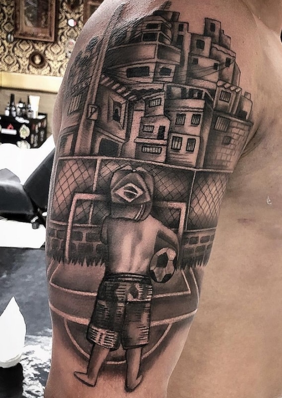 22 tattoo favela no braço @adaorosatattoo
