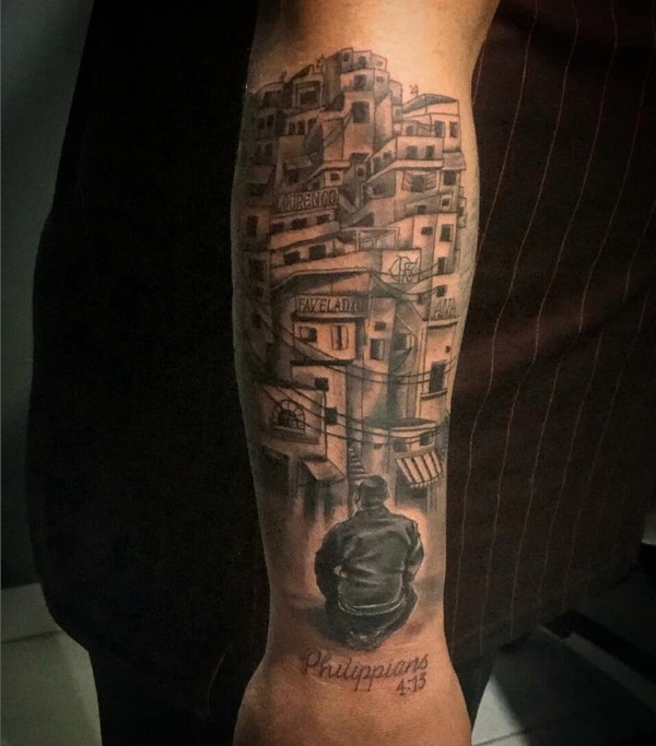 23 tattoo favela no braço @zardo tattoo