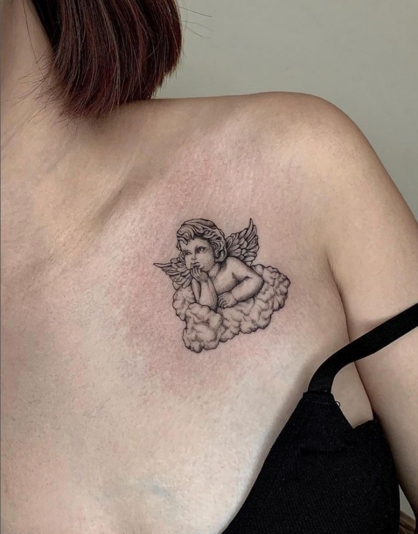 26 tatuagem feminina anjinho bebê @nero tattooer
