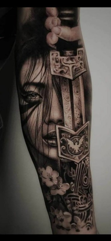 27 tatuagem grande guerreira samurai Pinterest