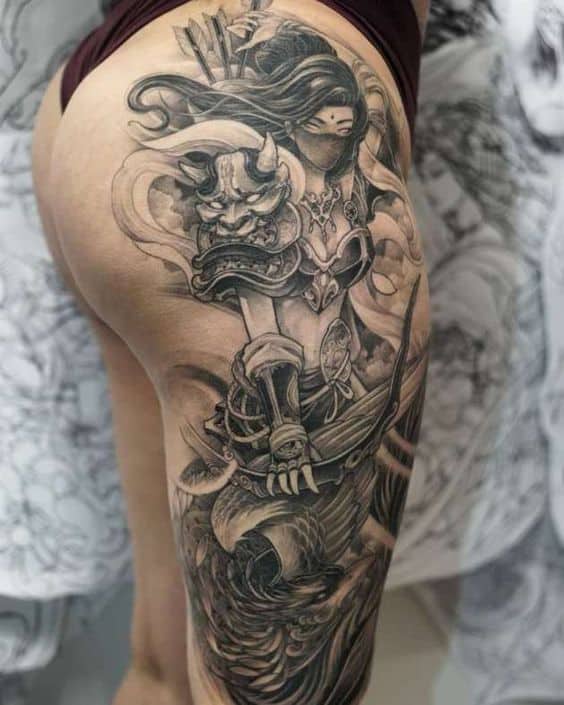 28 tatuagem na coxa guerreira samurai Pinterest