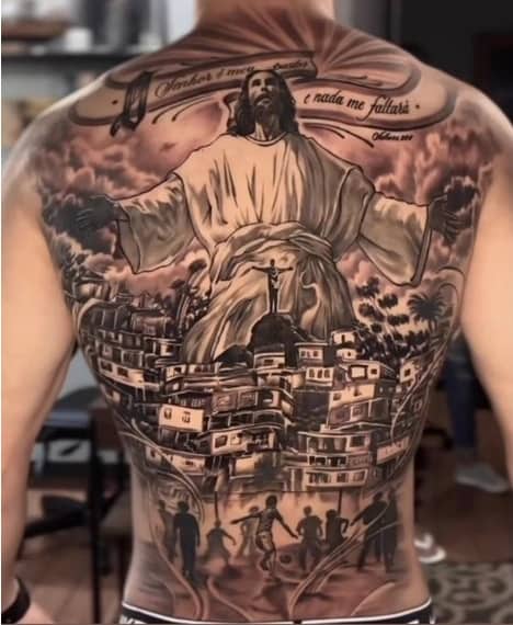 30 tatuagem favela fechamento costas Pinterest