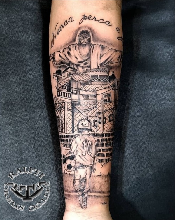 32 tatuagem favela com Cristo Redentor @tatuagem show