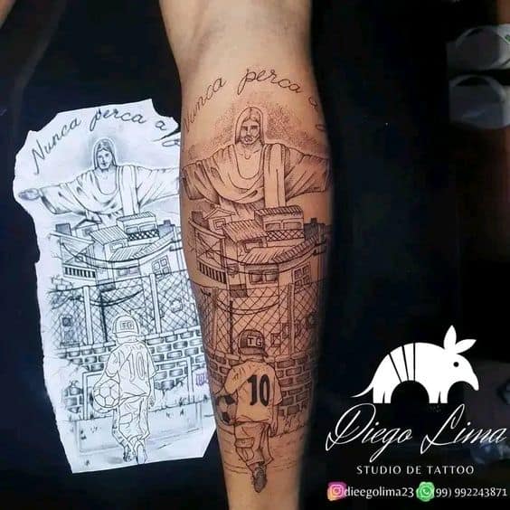 35 tattoo favela e Cristo Diego Lima