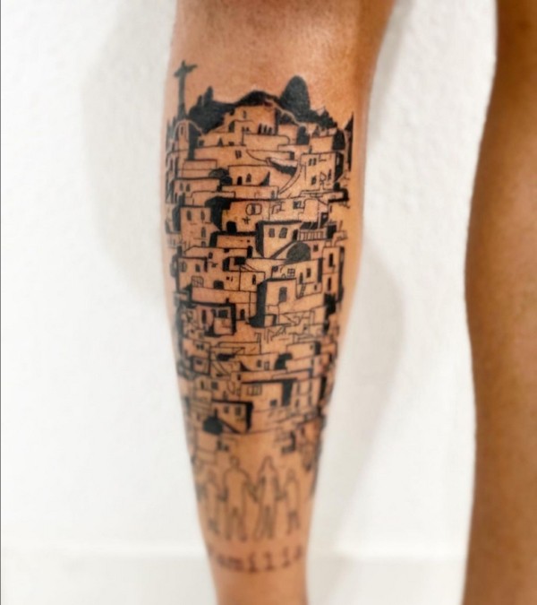 36 tattoo favela com Cristo Redentor @brenomacieltattoo