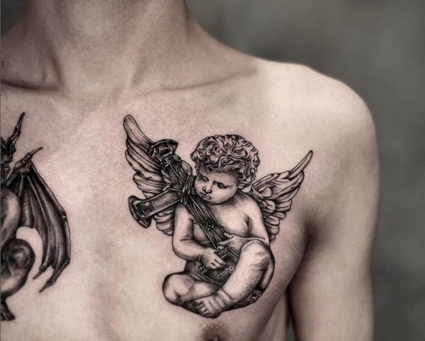 43 tattoo masculina anjo bebê @nero tattooer
