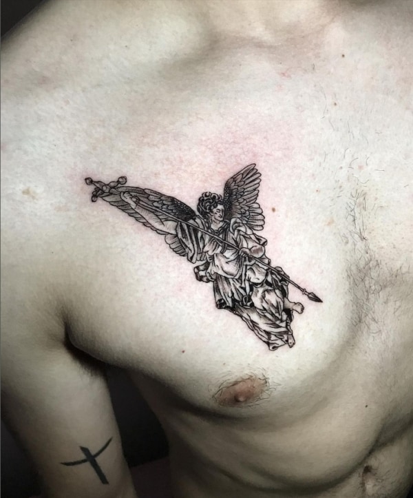 43 tatuagem masculina Arcanjo Miguel @junior tattooist