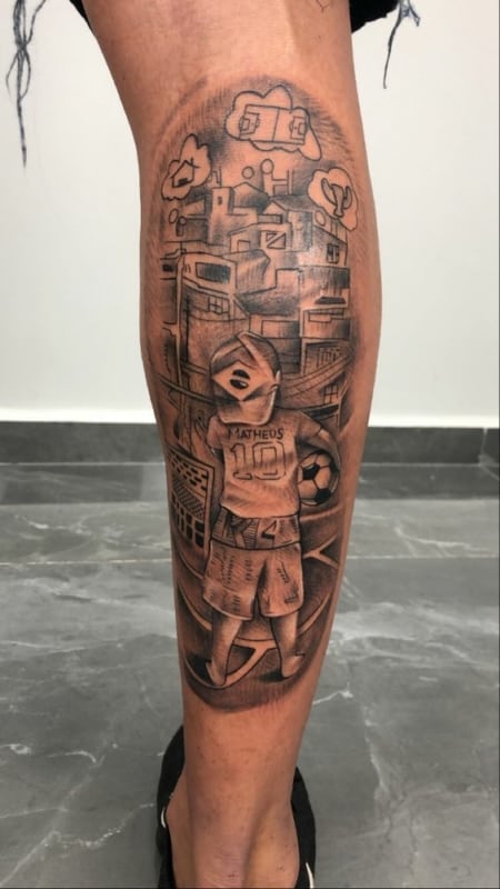 5 tattoo na perna de favela Pinterest