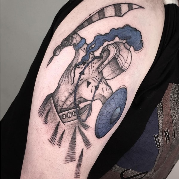 7 tatuagem de Ogum no braço @pedroreno ink