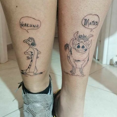 Tatuagens de desenho animado timão e Pumba