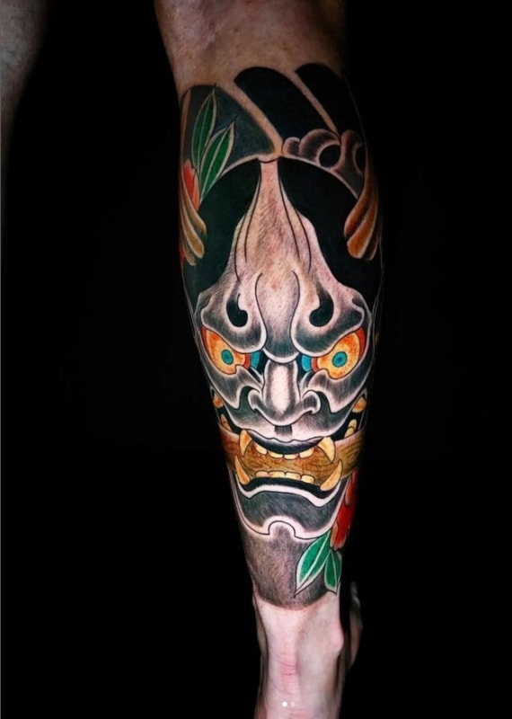 23 tatuagem Hannya grande e colorida @marciotattoooriental