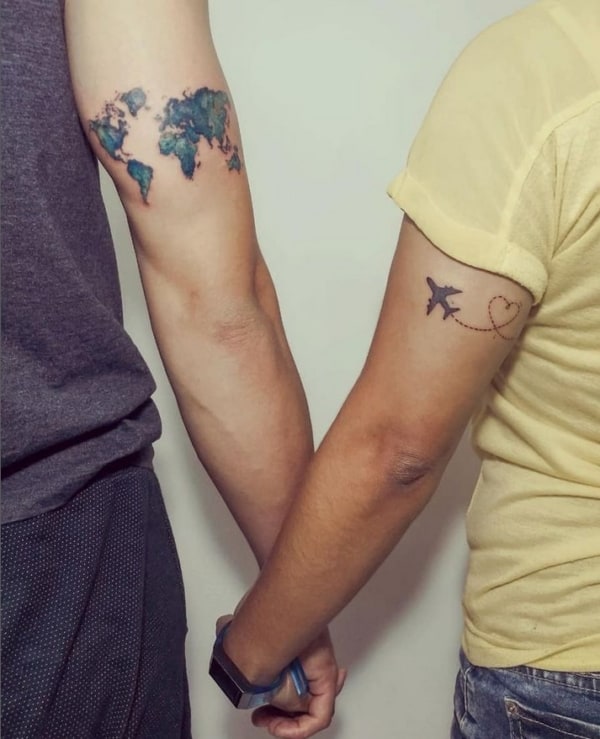 34 tatuagem de viagem casal @travellingcouple jw