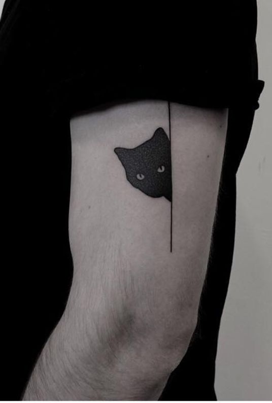 7 tattoo masculina de gato preto Pinterest